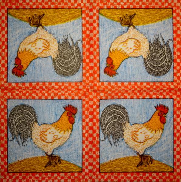 162 Rooster,  Hen - 3-ply